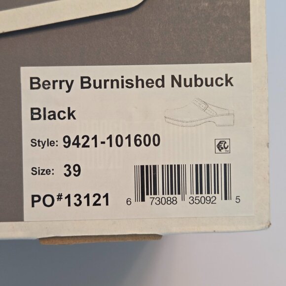 Dansko Berry Burnished Nubuck Leather Clogs Black Size 39 (US 8.5–9) | Worn Once - Picture 8 of 10